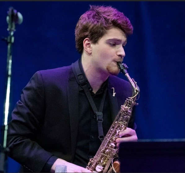 Matthew Roome playing the saxophone